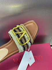 Valentino Logo Metal Buckle Block Sandals - 2