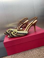 Valentino Logo Metal Buckle Pointed-Toe High-Heel 8 cm - 6