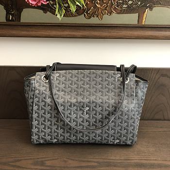 Goyard Goyardine Rouette PM Shoulder Bag Leather Gray