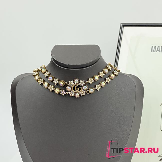 Gucci colorful double-layer crystal necklace - 1