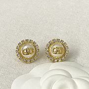 Valentino full diamond pearl earrings - 4