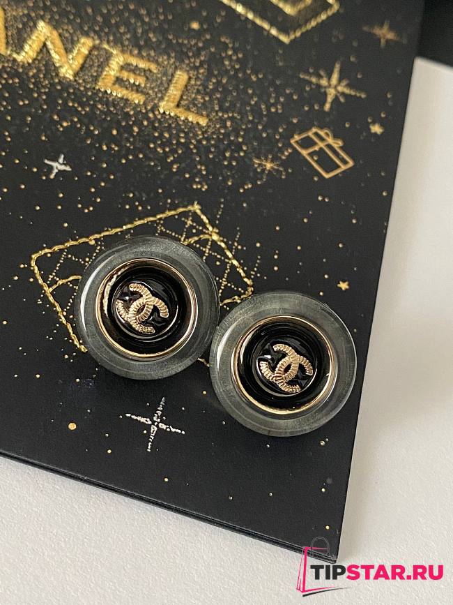 Chanel Chanel three-dimensional ring crystal sugar letter earrings - 1