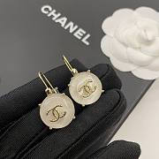 Chanel square crystal red agate letter earrings - 4