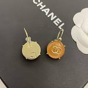 Chanel square crystal red agate letter earrings - 3