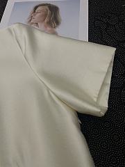 Chanel Pleated Silk and Wool Dress In Beige - 6