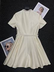 Chanel Pleated Silk and Wool Dress In Beige - 4
