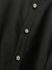 Chanel Pleated Silk and Wool Dress In Black - 6