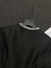 Chanel Pleated Silk and Wool Dress In Black - 5