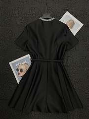 Chanel Pleated Silk and Wool Dress In Black - 2
