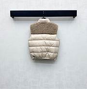 Moncler Teddy Plush Zipper Down Vest In Beige - 5