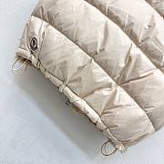 Moncler Teddy Plush Zipper Down Vest In Beige - 3