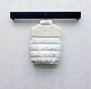 Moncler Teddy Plush Zipper Down Vest In White - 5