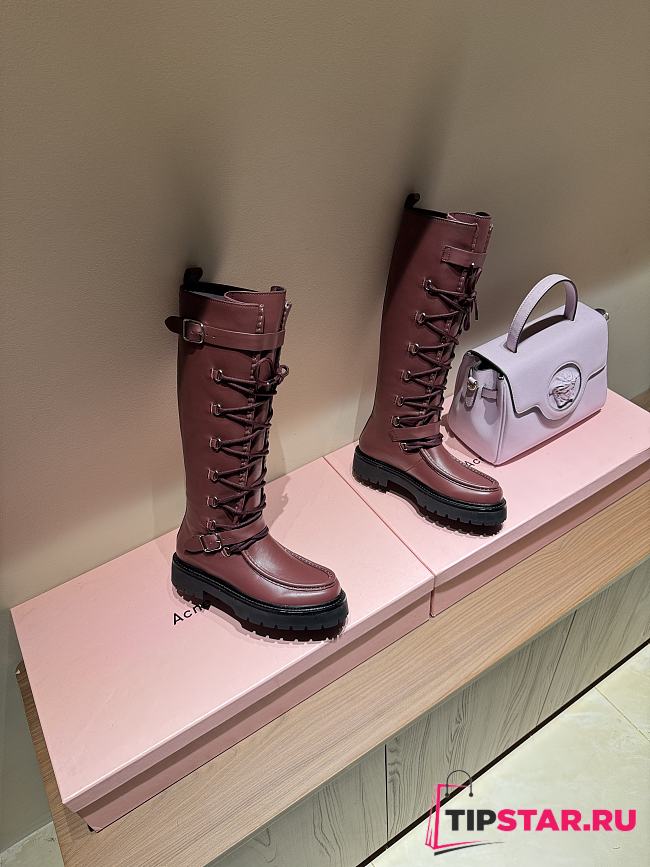Hermes classic boots in burgundy - 1