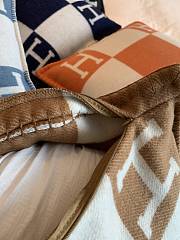 Hermes Blanket & Pillow In Brown - 6
