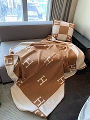 Hermes Blanket & Pillow In Brown - 5