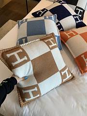 Hermes Blanket & Pillow In Brown - 4