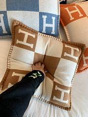 Hermes Blanket & Pillow In Brown - 2