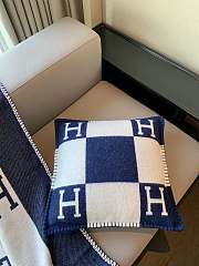 Hermes Blanket & Pillow In Navy Blue - 6