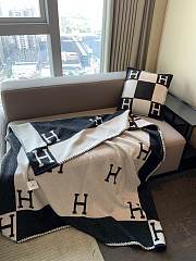 Hermes Blanket & Pillow In Black - 3