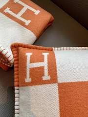 Hermes Blanket & Pillow In Orange - 5