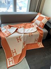Hermes Blanket & Pillow In Orange - 4