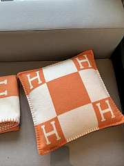 Hermes Blanket & Pillow In Orange - 3