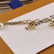 Louis Vuitton Green Bead Gold Flower Tassel Necklace - 6