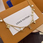 Louis Vuitton Green Bead Gold Flower Tassel Necklace - 4