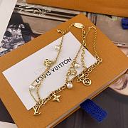 Louis Vuitton Green Bead Gold Flower Tassel Necklace - 2