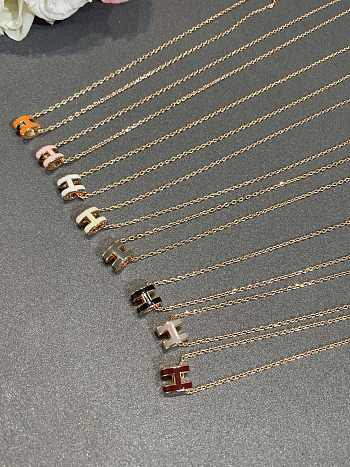 Hermes Art Mini Pop Necklace in Rose Gold
