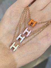 Hermes Art Mini Pop Necklace in Rose Gold - 4