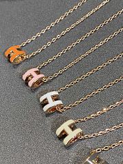 Hermes Art Mini Pop Necklace in Rose Gold - 3