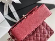 Chanel Classic Flap Bag Carviar Leather In Red Size 23 cm - 6
