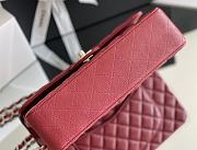 Chanel Classic Flap Bag Carviar Leather In Red Size 25.5 cm - 4