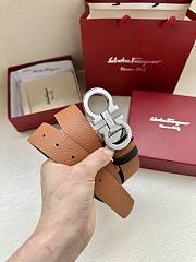 Ferragamo Belt In Silver/Gold Buckle 34mm Brown - 4