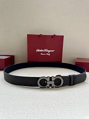 Ferragamo Belt In Silver/Gold Buckle 34mm Black - 5
