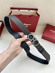 Ferragamo Belt In Silver/Gold Buckle 34mm Black - 4