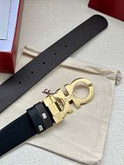 Ferragamo Belt In Silver/Gold Buckle 34mm Black - 3