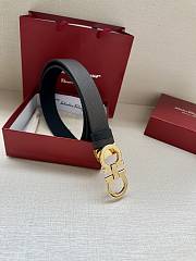 Ferragamo Belt In Silver/Gold Buckle 34mm Black - 2