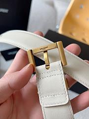 Ysl Calfskin Women Belt In White 3 cm - 2
