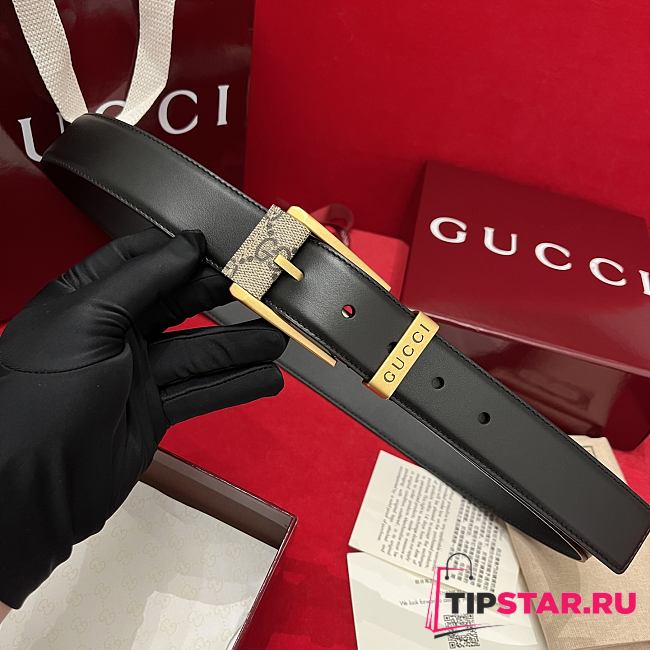 Gucci Smooth Leather Classic Pin Buckle Belt 3.5 cm - 1