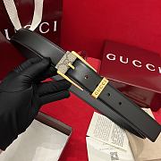 Gucci Smooth Leather Classic Pin Buckle Belt 3.5 cm - 1