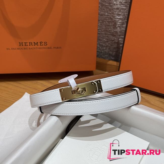 Hermes Epsom calfskin belt white 1.8 cm - 1