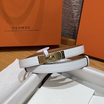 Hermes Epsom calfskin belt white 1.8 cm
