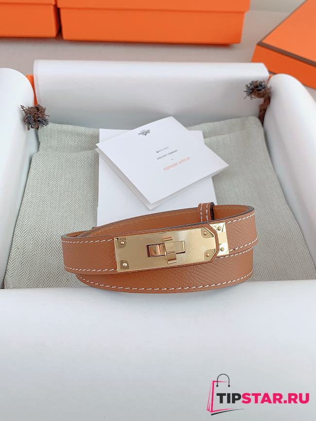 Hermes Epsom calfskin belt brown 1.8 cm - 1
