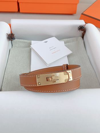 Hermes Epsom calfskin belt brown 1.8 cm