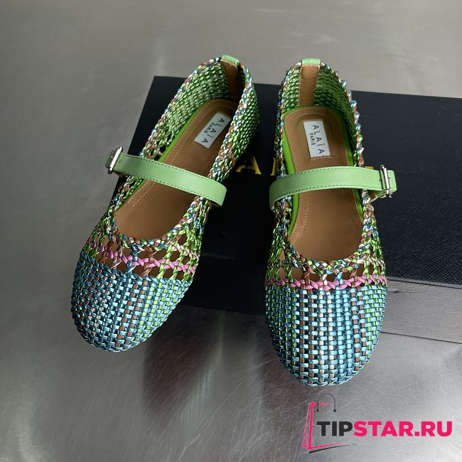Alaia color-blocked woven shoes 06 - 1