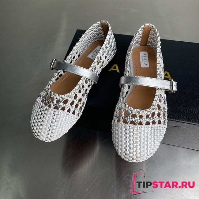 Alaia color-blocked woven shoes 03 - 1