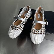 Alaia color-blocked woven shoes 03 - 1