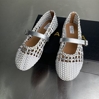 Alaia color-blocked woven shoes 03
